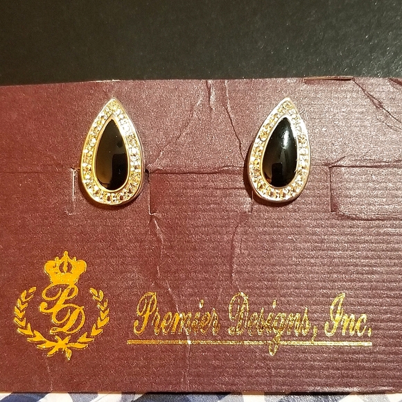 NWT Premier Designs Classic Crystal & Enamel Earrings - Picture 5 of 5